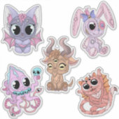 Sticker Petits monstres mignons de Halloween dessinés à la (Devant)