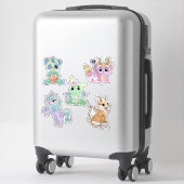 Sticker Petits monstres mignons de Halloween dessinés à la (Sur valise)
