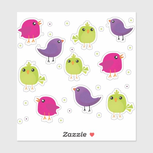 Sticker Petits oiseaux (Feuille)