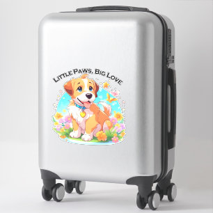 Sticker Petits Poches De Chiot Mignonne Grand Amour