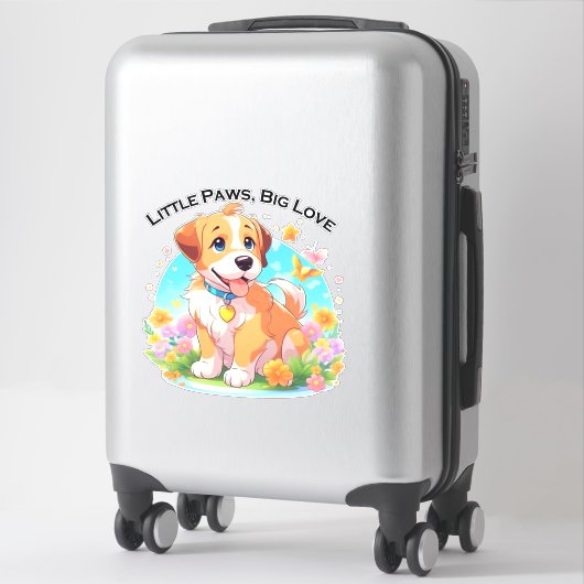 Sticker Petits Poches De Chiot Mignonne Grand Amour (Sur valise)