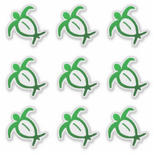 Sticker Petroglyphe Honu Hawaïen (feuille) (Devant)