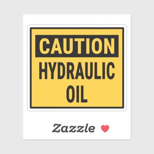 Sticker Pétrole hydraulique de précaution (Feuille)