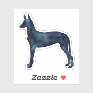 Sticker Pharaon Hound Noir Aquarelle Silhouette