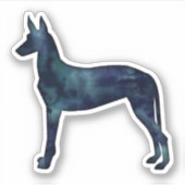 Sticker Pharaon Hound Noir Aquarelle Silhouette (Devant)