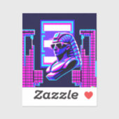 Sticker Pharaon Synthwave (Feuille)