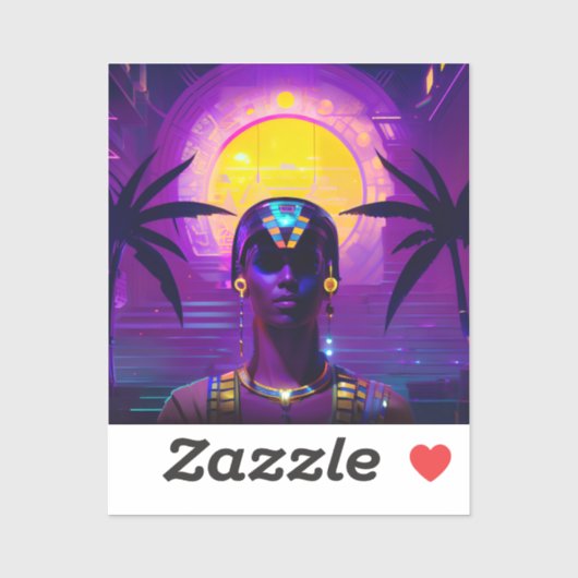Sticker Pharaon Synthwave (Feuille)