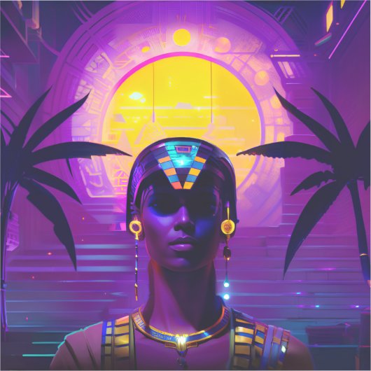 Sticker Pharaon Synthwave (Recto)