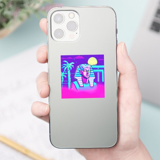 Sticker Pharaon Synthwave (Téléphone)