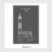 Sticker Phare de Big Sable Point - Michigan - PD (Feuille)