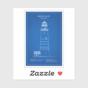 Sticker Phare de Boston - Massachusetts - AD