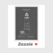 Sticker Phare de Boston - Massachusetts - PD (Feuille)