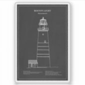 Sticker Phare de Boston - Massachusetts - PD (Devant)