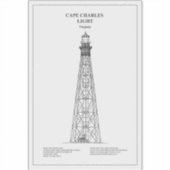 Sticker Phare de Cape Charles - Virginie - BD (Devant)