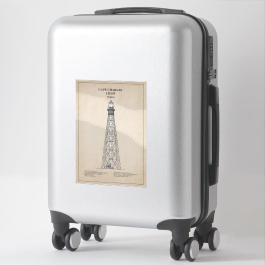 Sticker Phare de Cape Charles - Virginie - SBD (Sur valise)
