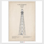 Sticker Phare de Cape Charles - Virginie - SBD (Feuille)