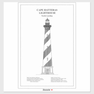Sticker Phare de Cape Hatteras - Caroline du Nord - BD