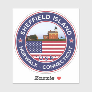 Sticker Phare de l'île Sheffield Norwalk Connecticut