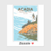Sticker Phare du port de Bar Park National Acadia (Feuille)