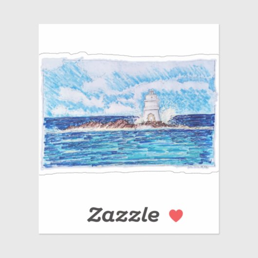 Sticker Phare en bleu (Feuille)