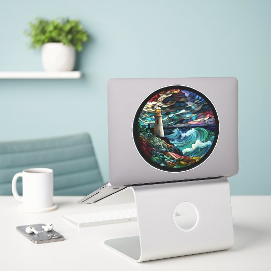 Sticker Phare en verre tendu (Ordinateur portable sur le bureau)