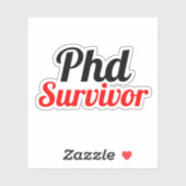 Sticker Phd Survivor Typographie rouge noir (Feuille)