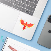 Sticker Phénix (Ordinateur portable avec iPhone)
