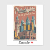 Sticker Philadelphia Pennsylvania Illustration Travel Art (Feuille)