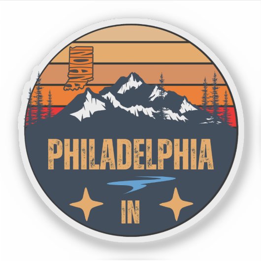 Sticker Philadelphie, Indiana (Devant)