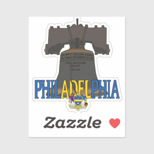 Sticker Philadelphie Liberty Bell (Feuille)