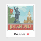Sticker Philadelphie, PA | Indépendance (Feuille)