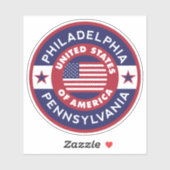 Sticker PHILADELPHIE, Pennsylvanie (Feuille)
