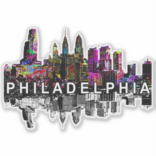 Sticker Philadelphie, Pennsylvanie en graffiti (Devant)