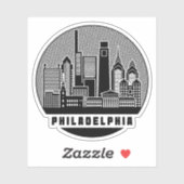 Sticker Philadelphie Pennsylvanie Skyline (Feuille)