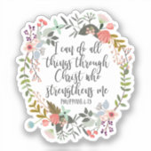Sticker Philippiens 4:13 Verse Écriture Bible (Recto)