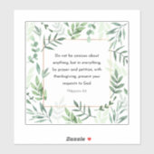Sticker Philippiens 4:6, Verse biblique, (Feuille)