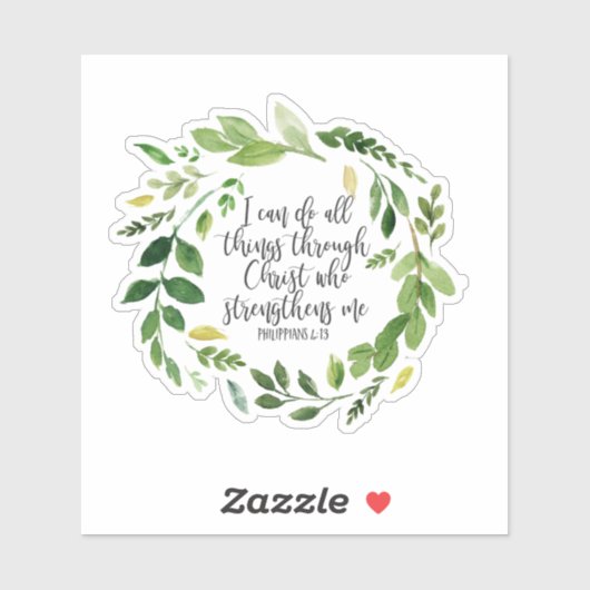 Sticker Philippiens Bible Scripture verse Inspiration (Feuille)