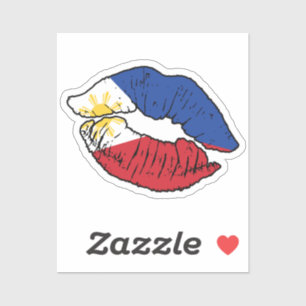 Sticker Philippines Drapeau d'amour en bâton à lèvres