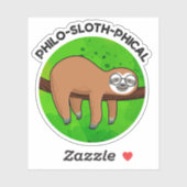 Sticker Philo-sloth-phical Funny Animal Sloth Pun (Feuille)