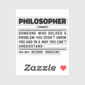 Sticker Philosophe Noun Metaphysics Thinker Sarcasme (Feuille)