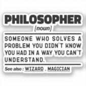 Sticker Philosophe Noun Metaphysics Thinker Sarcasme (Recto)