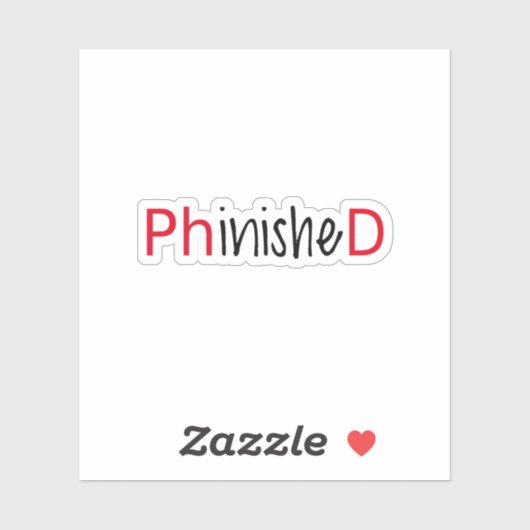 Sticker Phinished, diplômé de la PHD (Feuille)