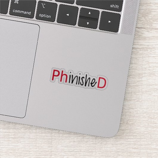 Sticker Phinished, diplômé de la PHD (Détail)