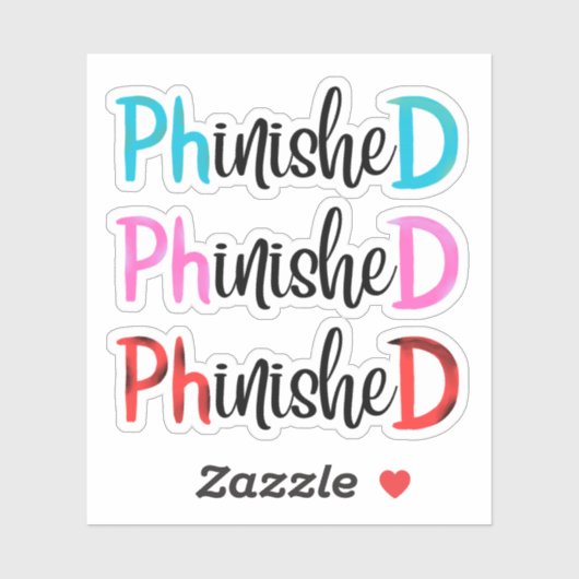 Sticker Phinished, PHD graduate (Feuille)