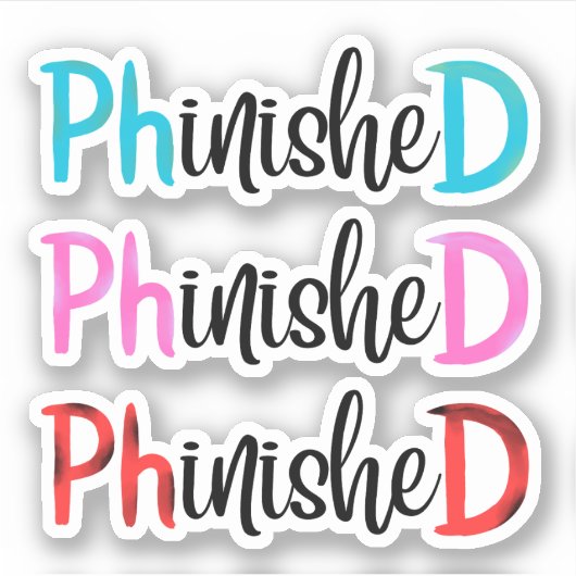 Sticker Phinished, PHD graduate (Devant)