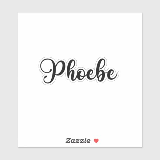 Sticker Phoebe Name - Calligraphie manuscrite (Feuille)