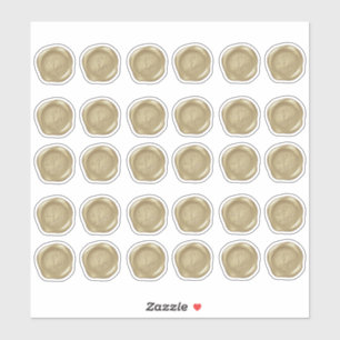 Sticker Phoques de cire Monogramme Jaune Or