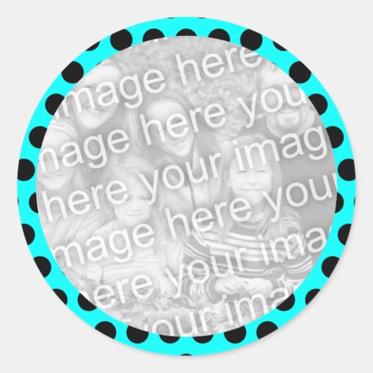 Sticker photo avec cadre à points Polka (Devant)