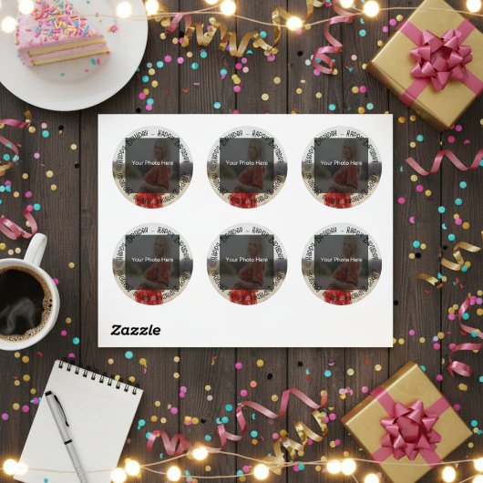 Sticker photo d'anniversaire personnalisé