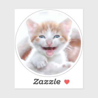 Sticker Photo de forme circulaire New Kitten